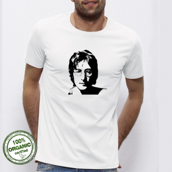 Мъжка бяла тениска от 100% органичен памук John Lennon