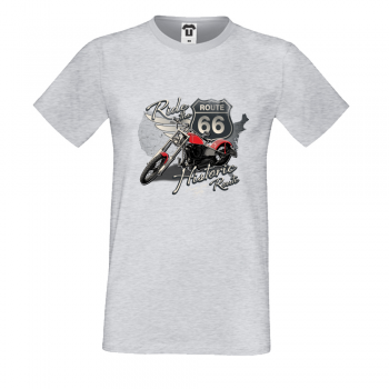 Мъжка сива тениска с принт Route 69