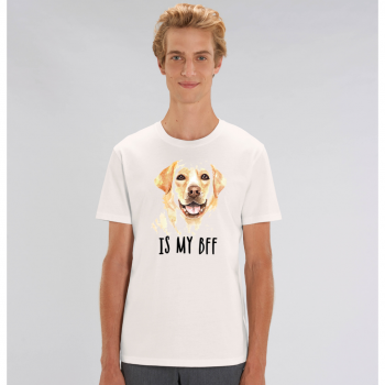 Мъжка тениска от 100% органичен памук в бял цвят Dog BFF Мъжка тениска от 100% органичен памук в бял цвят Dog BFF
